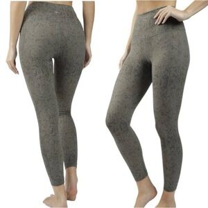 NEW Yogalicious Water Droplet Sage Green High Rise Ankle Cropped Legging Small S